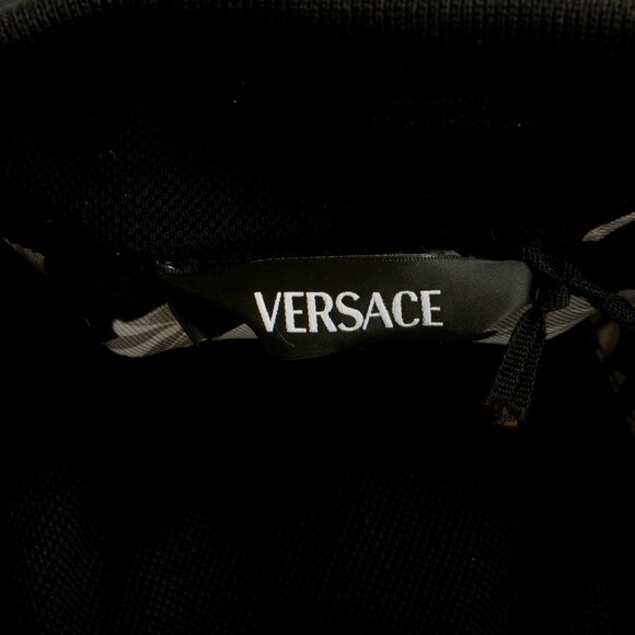 Versace Men's Black Logo Embroidery Short Sleeve Polo Shirt US 3XL IT 58 - Picture 6 of 6
